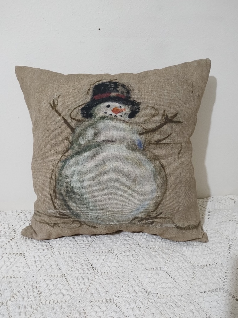 Pottery Barn Snowman Pillow